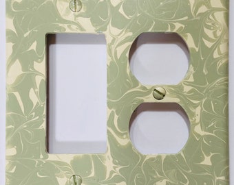 Painted Switch Cover / Light Switch and Outlet Cover / Single Rocker and Double Outlet Cover / Sage Green Decora and Outlet Cover