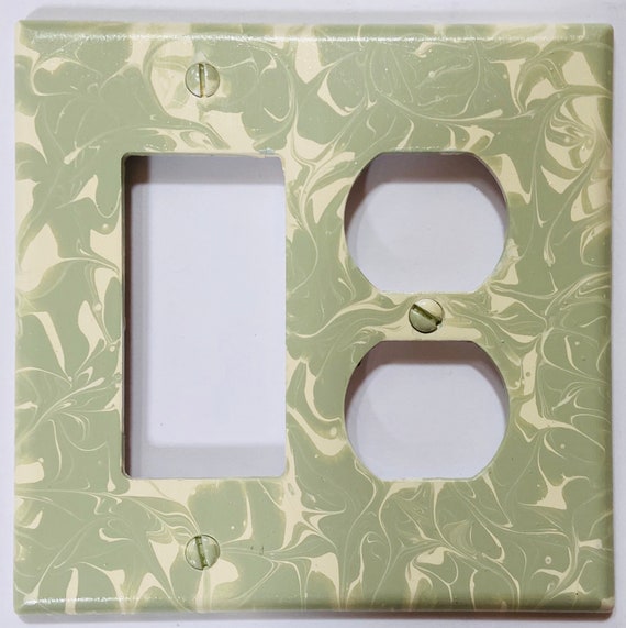 Painted Switch Cover / Light Switch and Outlet Cover / Single Rocker and Double Outlet Cover / Sage Green Decora and Outlet Cover