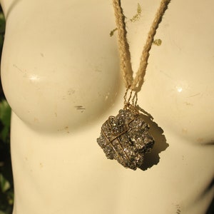 Raw Pyrite Cluster Crystal Pendant