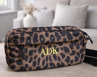 Personalised Leopard Cross Body Bag: Embroidered Initial Name Bag