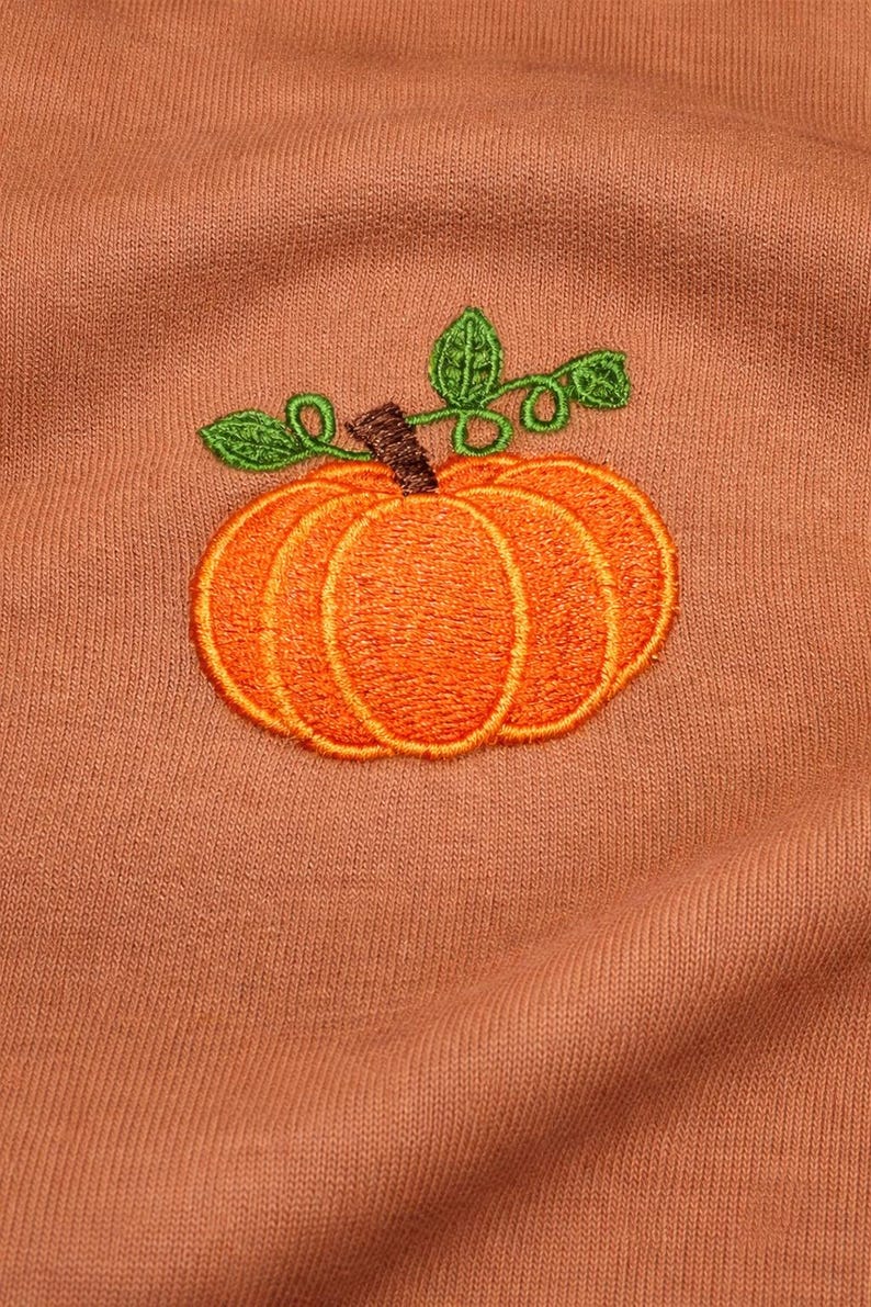 Embroidered Pumpkin Sweatshirt for Women – Autumn Jumper, Cosy Fall Pullover image 2