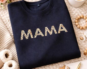 Mama Leopard Print Sweatshirt – Personalised Mum Jumper, Mother's Day Gift