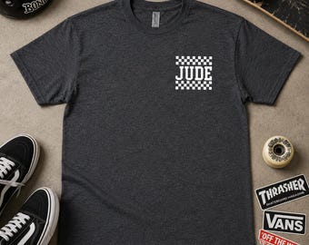 Personalised Boys Skater Birthday T-Shirt – Custom Name & Age Kids Party Tee