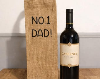 Personalised Wine Bottle Bag – Custom Jute Hessian Gift Bag for Wine, Gin & Prosecco