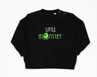 Personalised Neon Monster Halloween Sweatshirt – Kids Spooky Season Jumper
