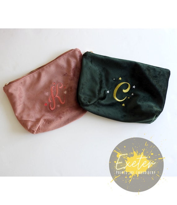 Personalised Initial Velvet Bag Pouch Gifts for Her Teachers Gifts