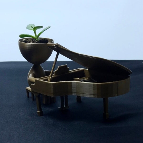 Gift for Mothers Day - Piano Player Head Planter - 3D Printer Planter - Indoor Planter with a Piano - Music Lovers Gift - People Planters