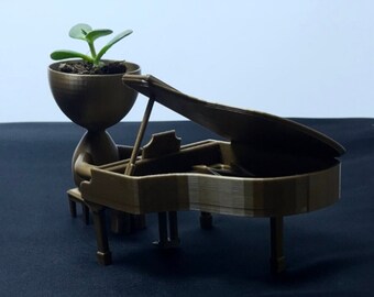 Cadeau pour la fête des mères - Jardinière tête de pianiste - Jardinière pour imprimante 3D - Jardinière d'intérieur avec piano - Cadeau pour les mélomanes - Jardinières de personnes