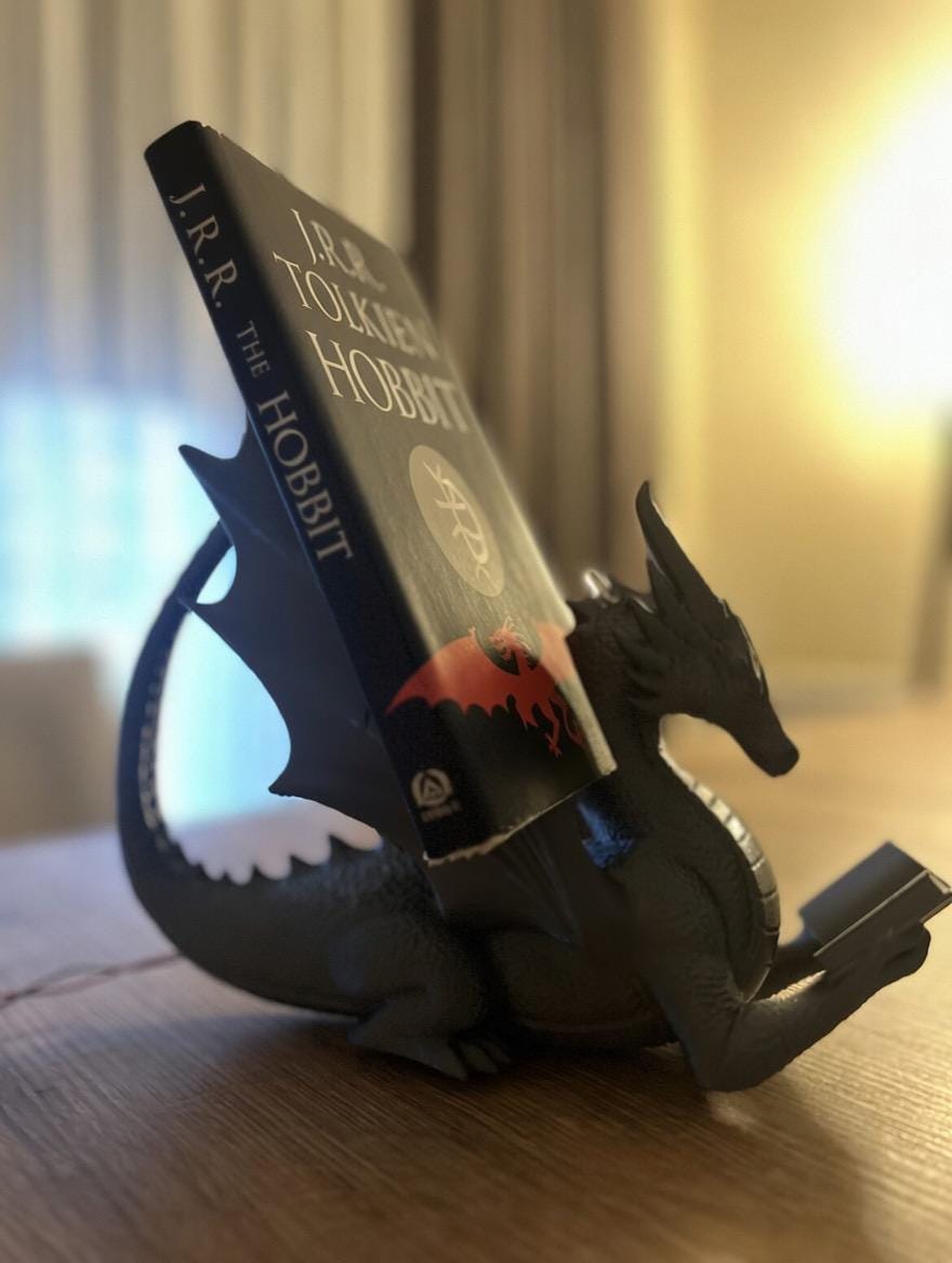 Dragon Book Holder STL – Fantasy Desk Decor With LED Slot (3D Printable ...