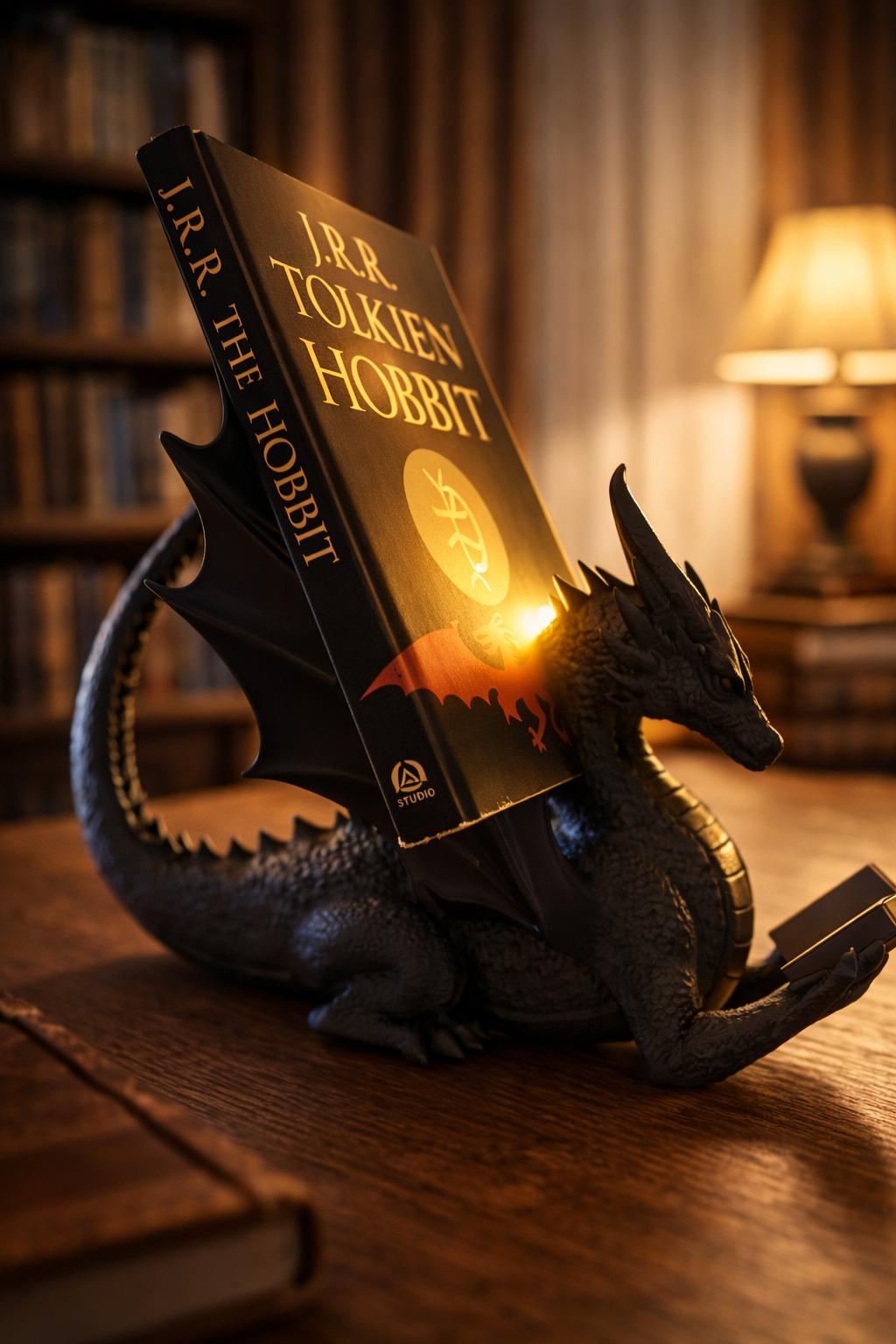 Dragon Book Holder STL – Fantasy Desk Decor With LED Slot (3D Printable ...