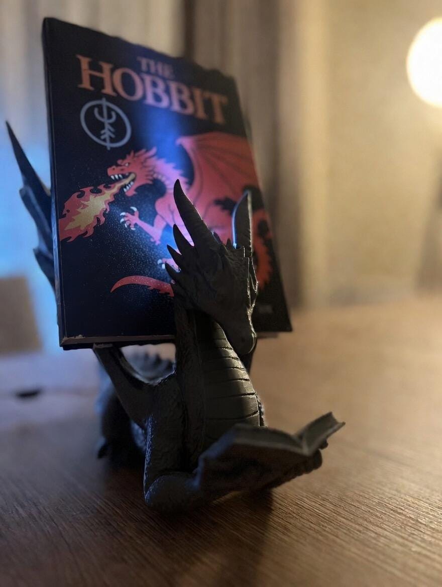 Dragon Book Holder STL – Fantasy Desk Decor With LED Slot (3D Printable ...