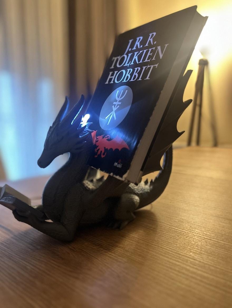 Dragon Book Holder STL – Fantasy Desk Decor With LED Slot (3D Printable ...