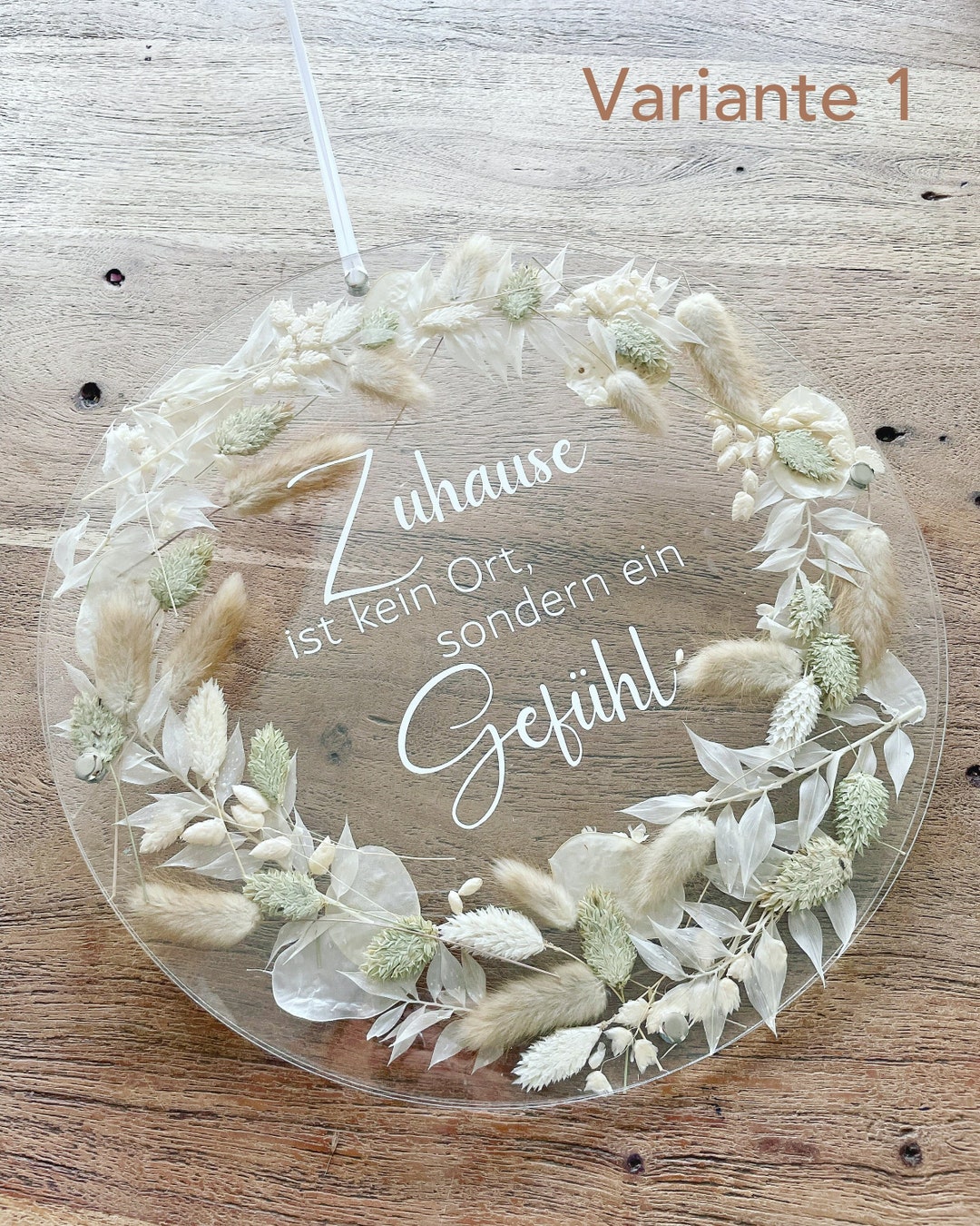 Türkranz Aus Premium Trockenblumen Und Eucalyptus Mit Willkommen Schild - 30 Cm Boho Deko Für Tür, Wand & Fenster