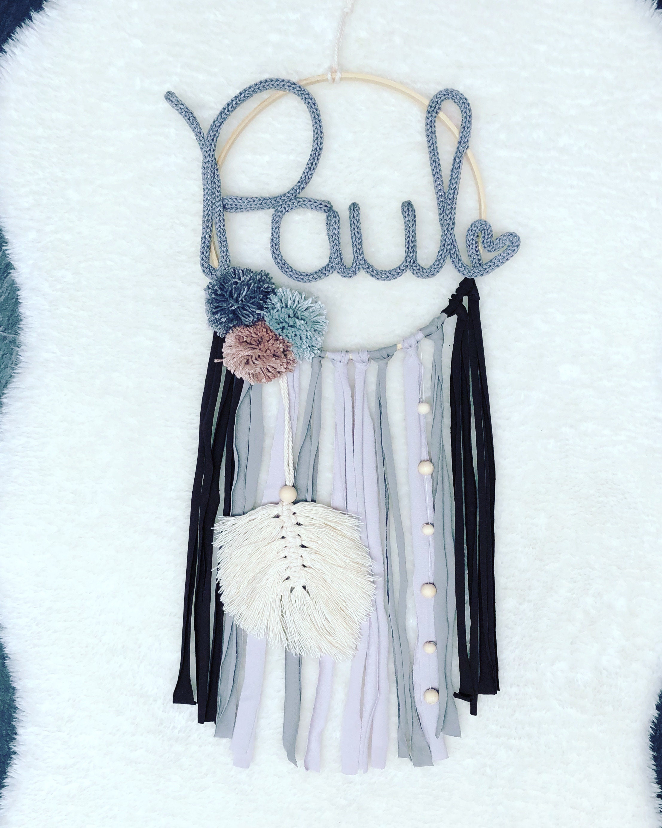 Dream catcher with name for boys, gift for birth, baptism, decoration
