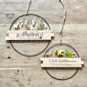 Personalized door wreath, dried flowers, family sign, welcome sign, door sign, door wreath