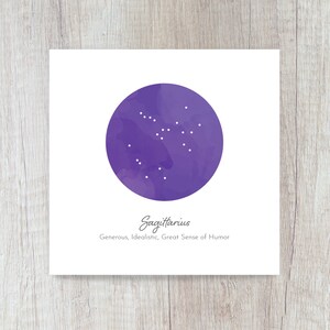 INSTANT DOWNLOAD - SAGITTARIUS Constellation Card | Printable Birthday Card | Printable Card