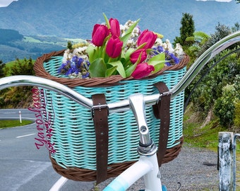 Cesto de bicicleta menta Cesto de bicicleta para bicicleta de caminhada com cesto cor menta Acessório de bicicleta personalizado Cesto de bicicleta feminino