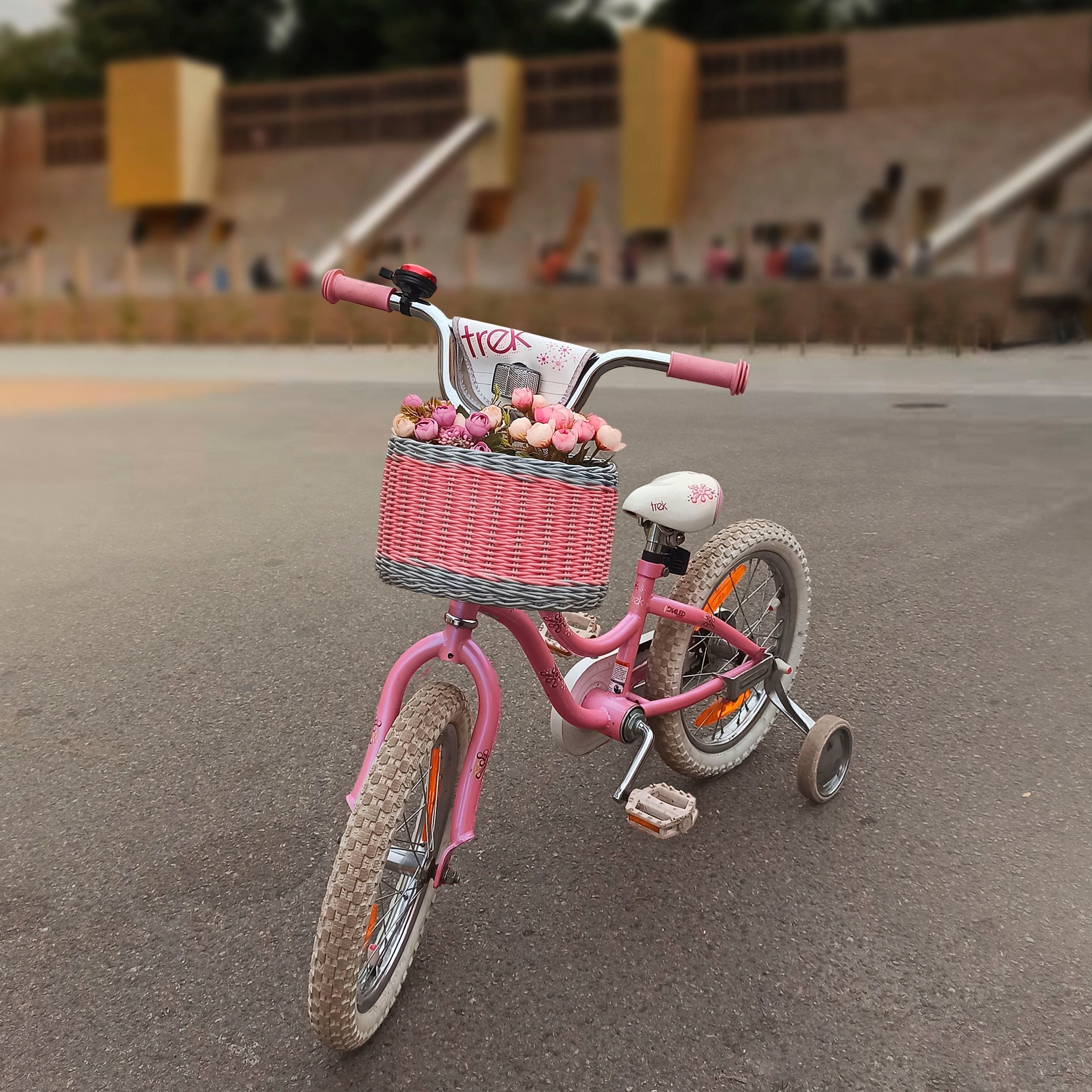 Pink Cute Cartoon Pink Unicorn Pattern Scooter Accessories Front Carrying Basket MINI-FACTORY Kids Scooter Basket for Kid Girls 