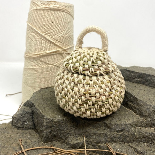 Pine Needle Basket Etsy