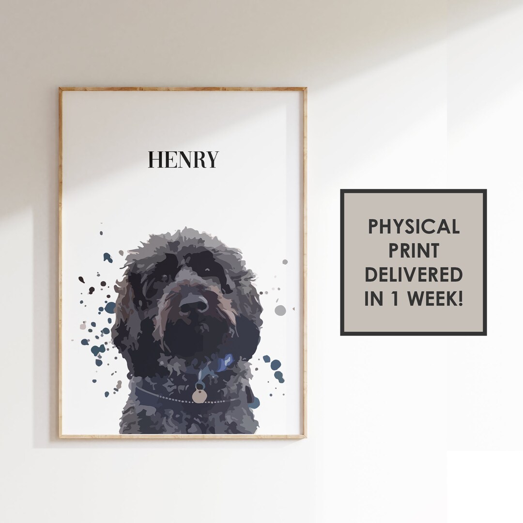 Pet Portrait, Custom Portrait, Personalized Dog Wall Art, Pet Memorial