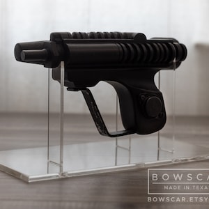 Custom Acrylic Museum Quality Display Stand for EC-17 Imperial ROTJ Biker Scout Blaster RS Prop Replica - by Bowscar