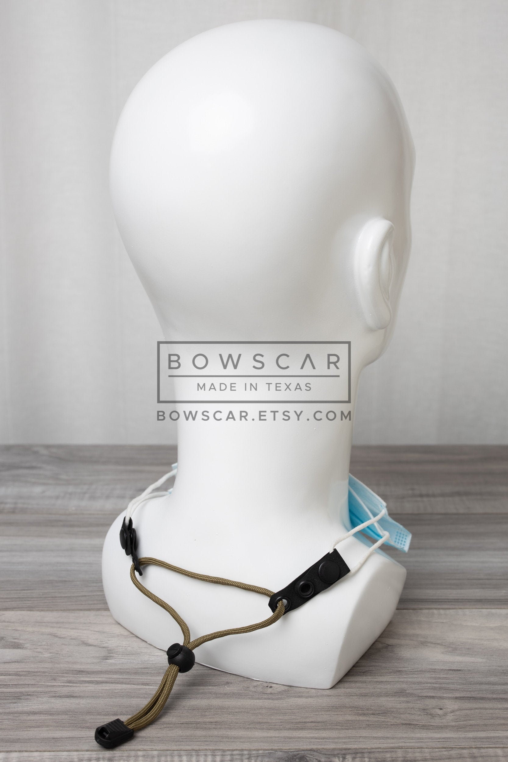 Face Mask Ear Saver Strap, Laser Cut Black Neoprene Coated Abrasion ...
