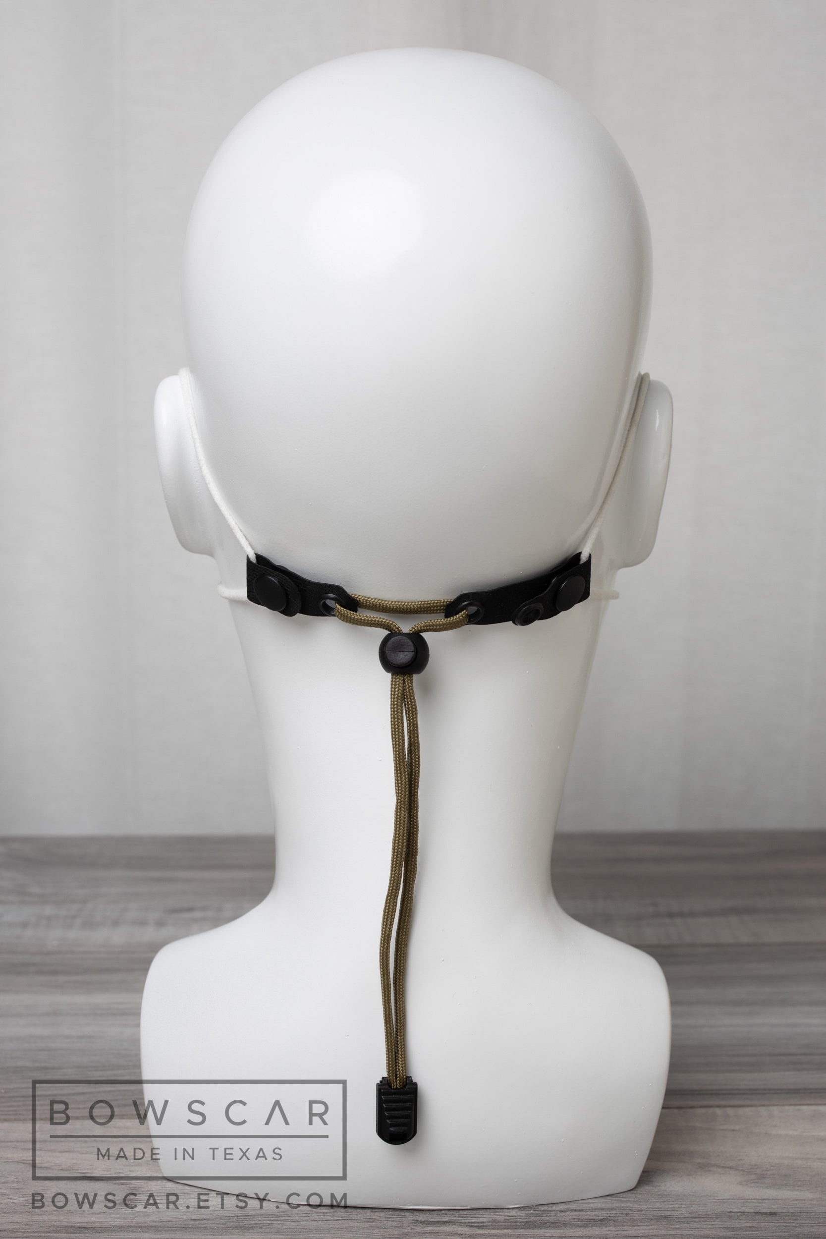Face Mask Ear Saver Strap, Laser Cut Black Neoprene Coated Abrasion ...