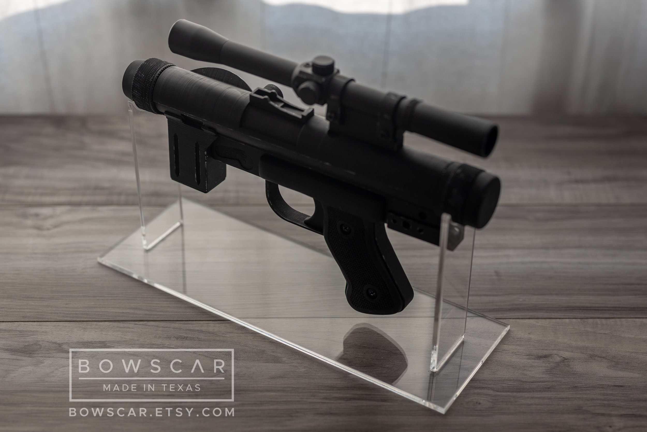 Custom Acrylic Museum Quality Display Stand for SE14R Imperial Blaster