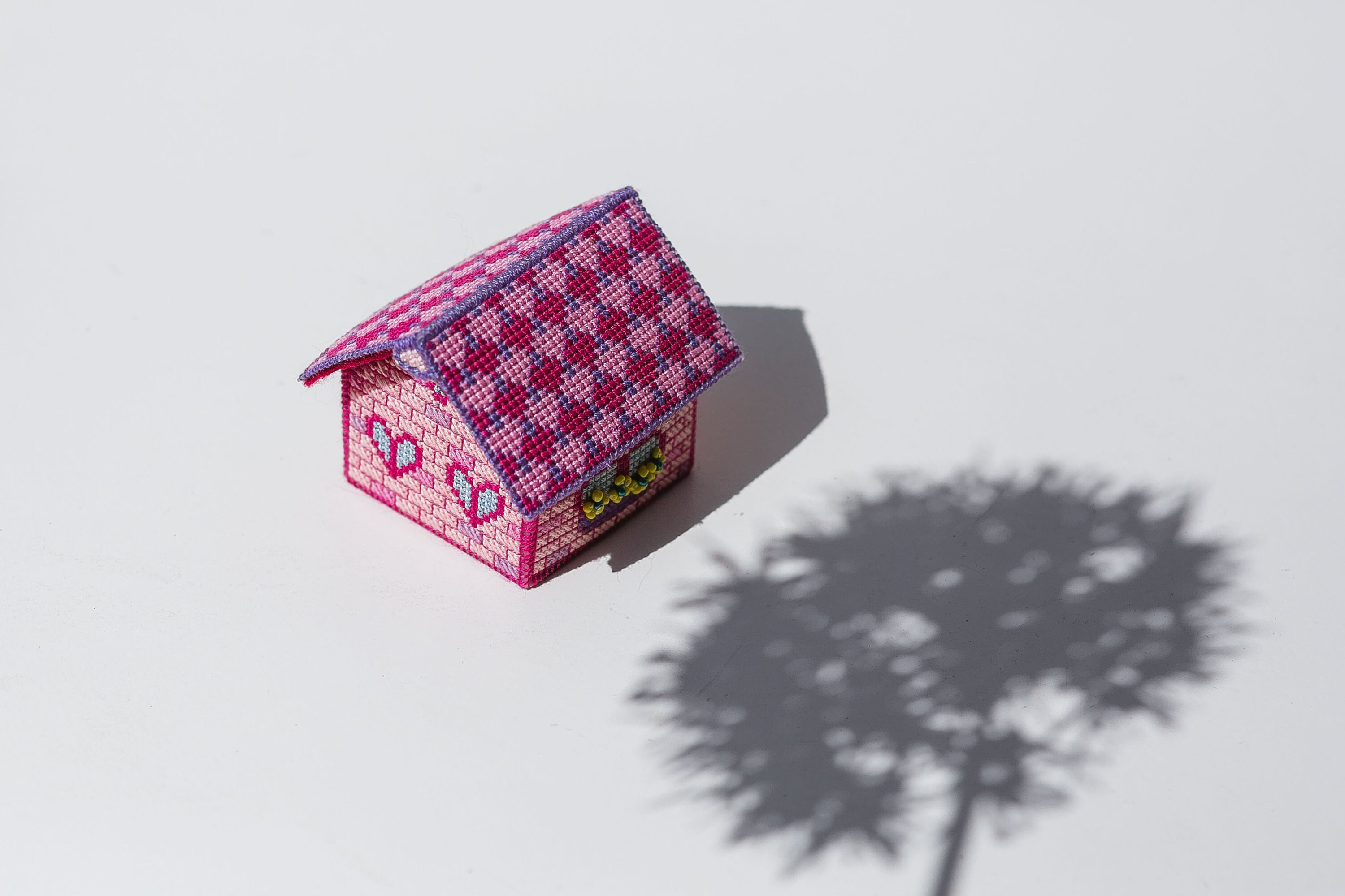 House Box Pattern Plastic Canvas House Shaped Box Pattern, Little House on Hearts PDF ...