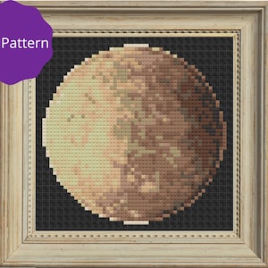 Mercury Cross Stitch Pattern, Solar System Planet X Stitch, Instant Download PDF Pattern, Small Astronomy Design