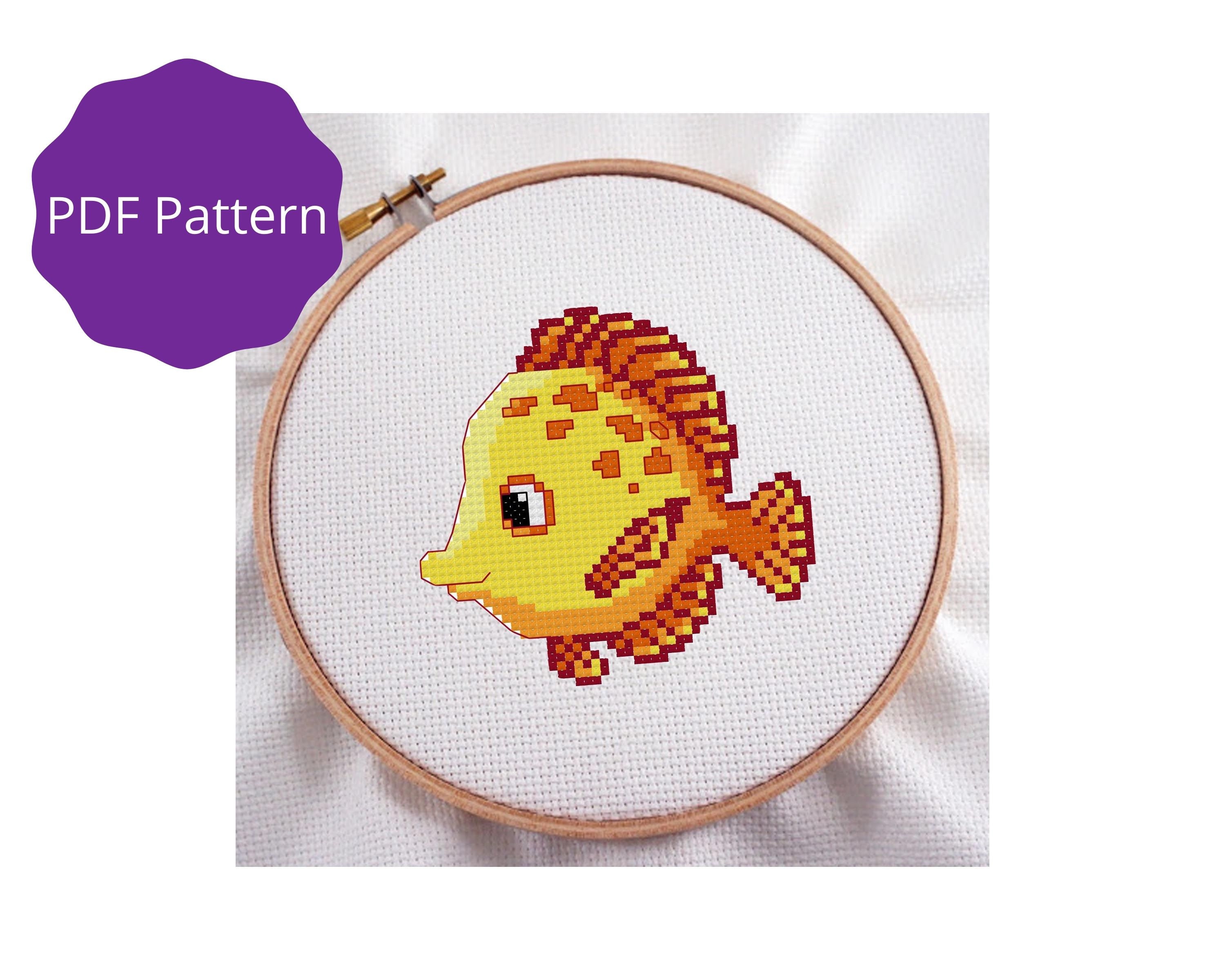 Cute Yellow Fish Cross Stitch Pattern Plastic Canvas Fridge Etsy