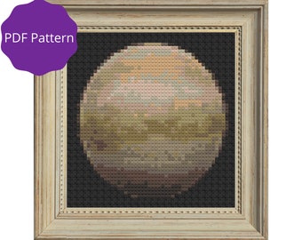Venus Cross Stitch Pattern, Solar System Planet Embroidery, Small Astronomy X Stitch Chart, PDF Instant Download