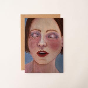 Limited Edition Art Print - A6 Postcard Size Wall Art - Portrait Illustration - Modern Minimalist Artwork