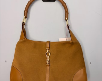 Gucci Jackie Suede Bag with Bamboo Handle