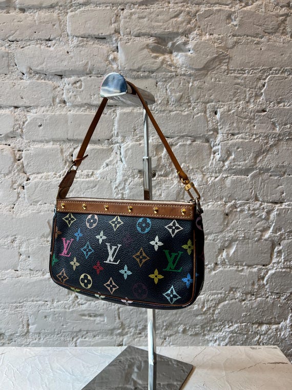 Louis Vuitton Murakami Multicolor Pochette in Black - Etsy
