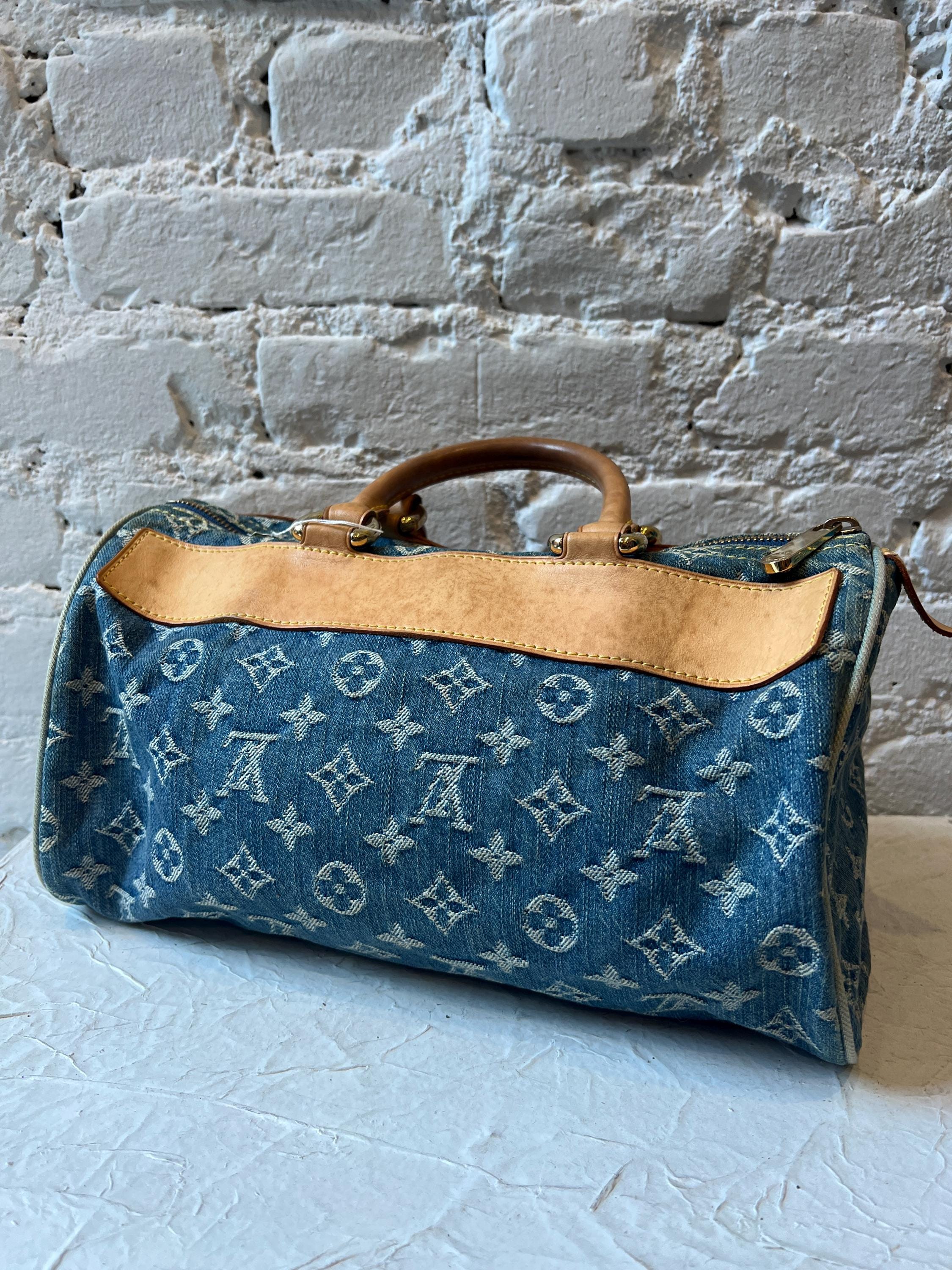 Vintage Louis Vuitton Denim Speedy Handbag - Etsy