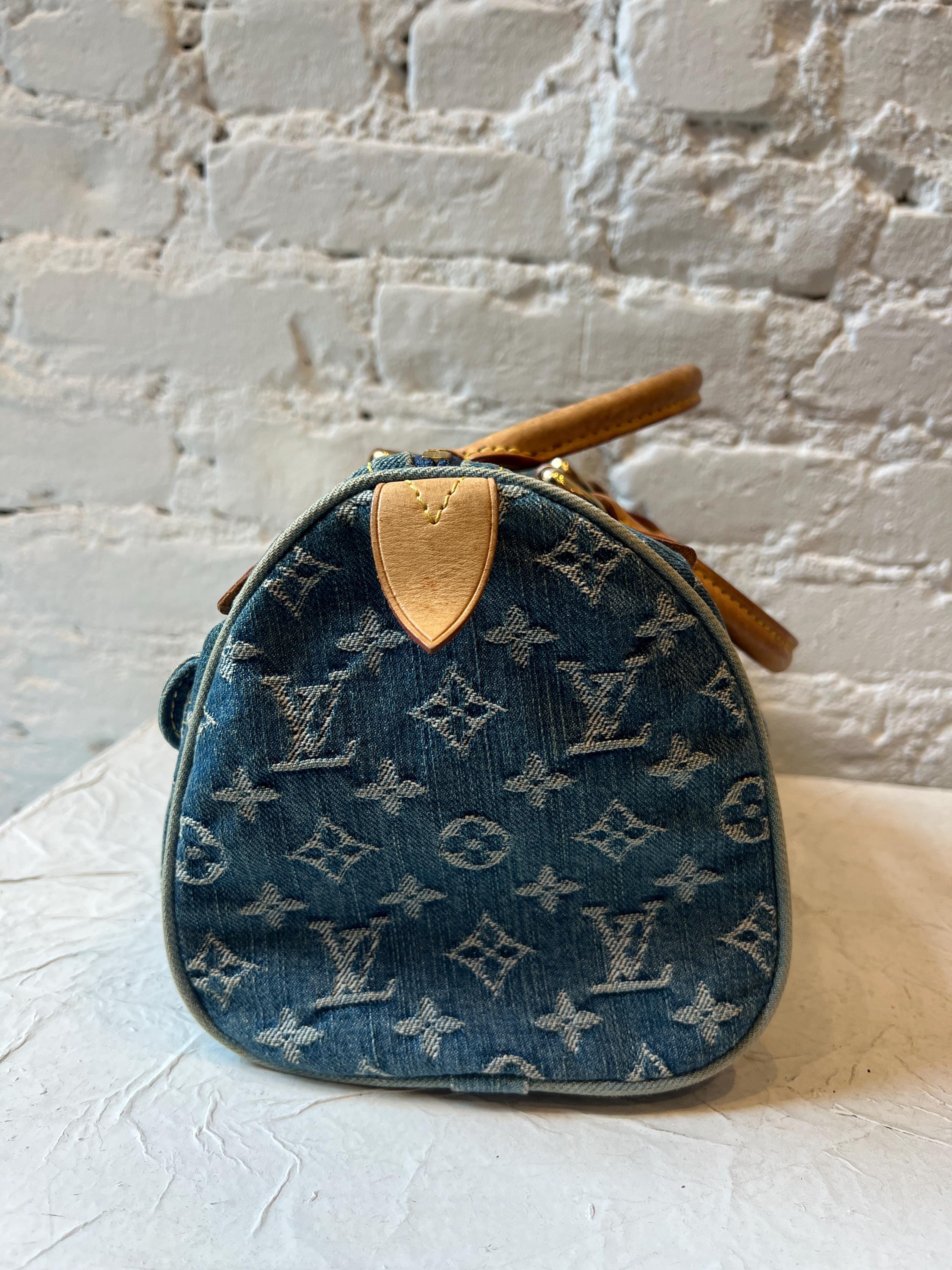 LOUIS VUITTON DENIM ROUND スピーディバッグ Vintage Louis Vuitton Denim Speedy Handbag - Etsy