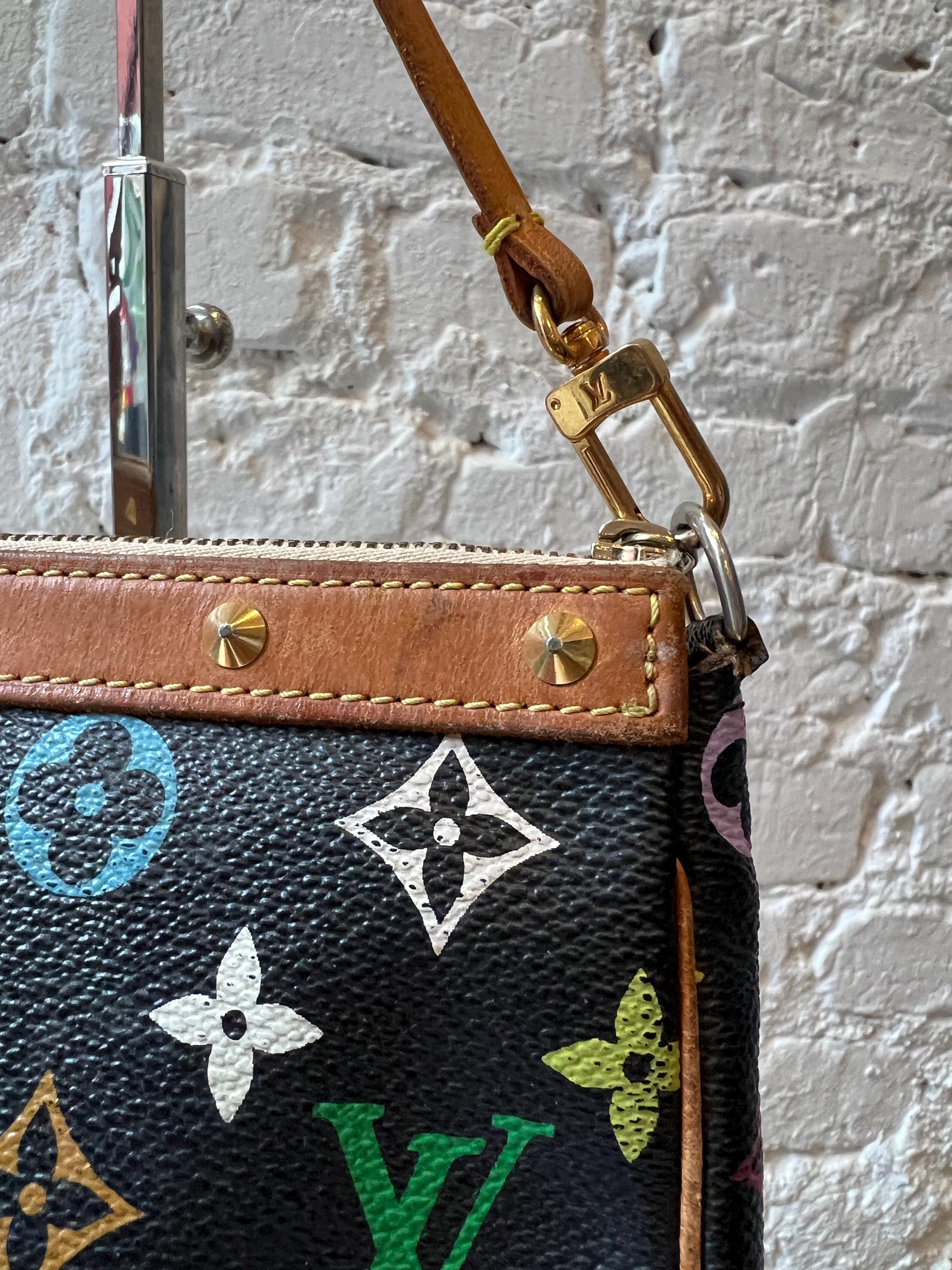 Louis Vuitton Murakami Multicolor Pochette in Black - Etsy