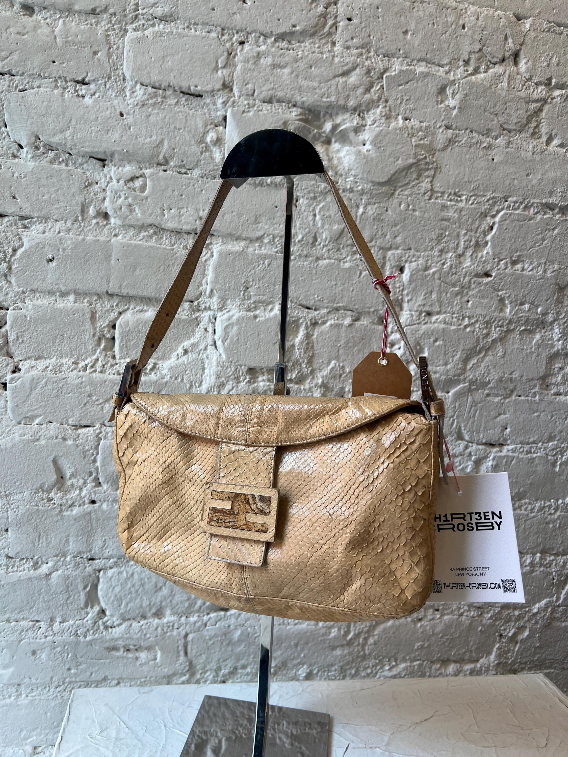 Fendi Baguette in Beige Python Snakeskin