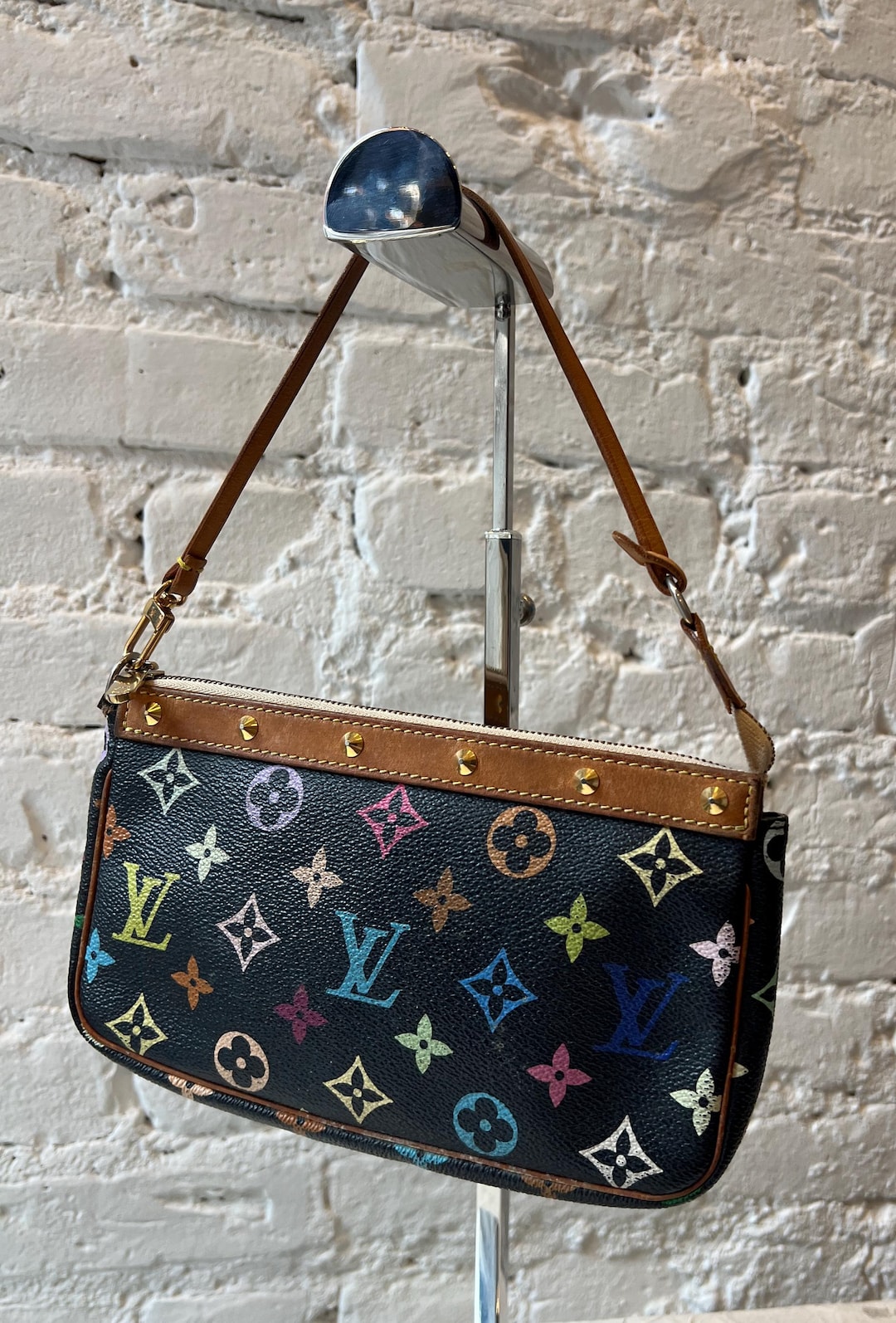 Louis Vuitton Murakami Multicolor Pochette in Black - Etsy