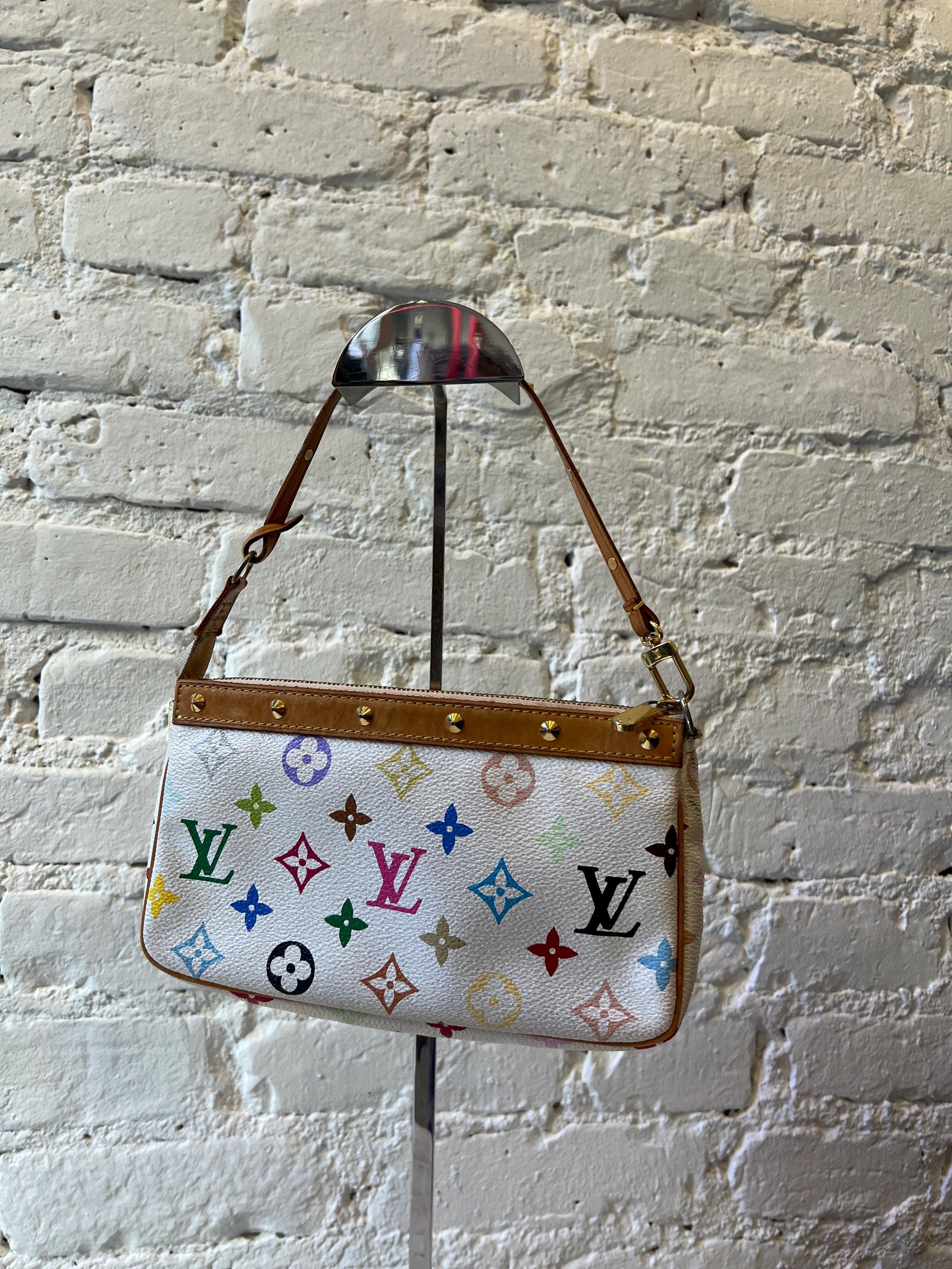 爆買い 英語 bag multicolor white vuitton louis Vintage - Polska Etsy 小物