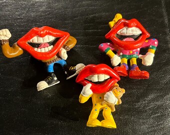 Big Mouth Lips Tang General Foods Applause PVC Figure Lot of 4