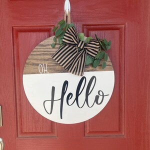 Front Door Decor | Oh Hello | Year Round Wreath | Wreath | Front Door Sign | Door Hanger | Front Door Wreath | Housewarming Gift| Porch