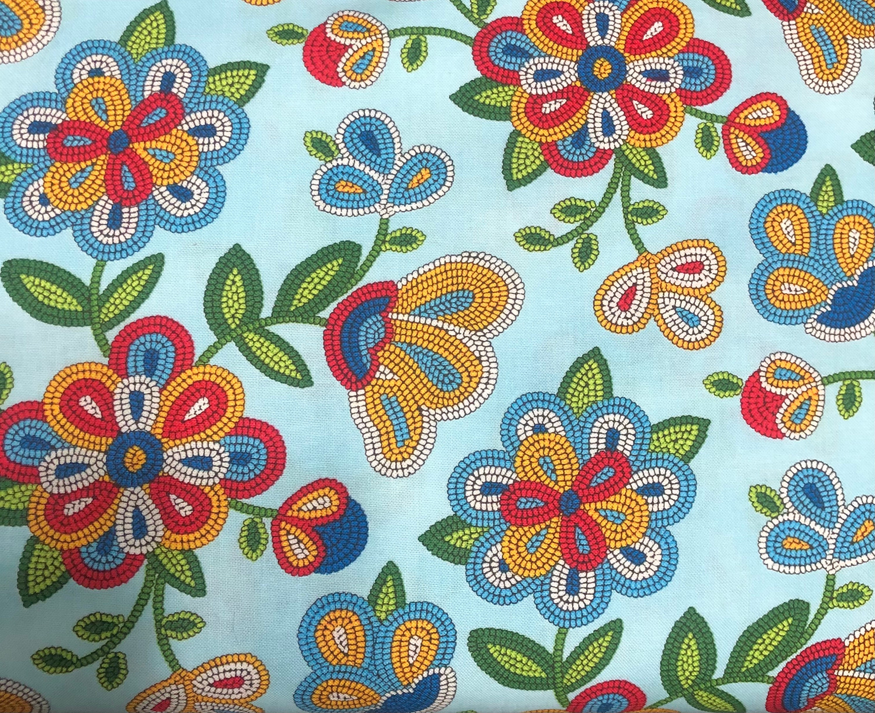 Elizabeths Studio Tucson Beaded Floral Cotton Fabric by Etsy