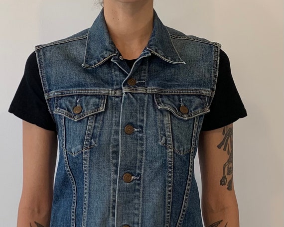 Vintage Cut off Sleeves Classic Blue 