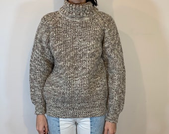 Vintage Pure Wool Hand Knitted Sweater Pullover Size M Women