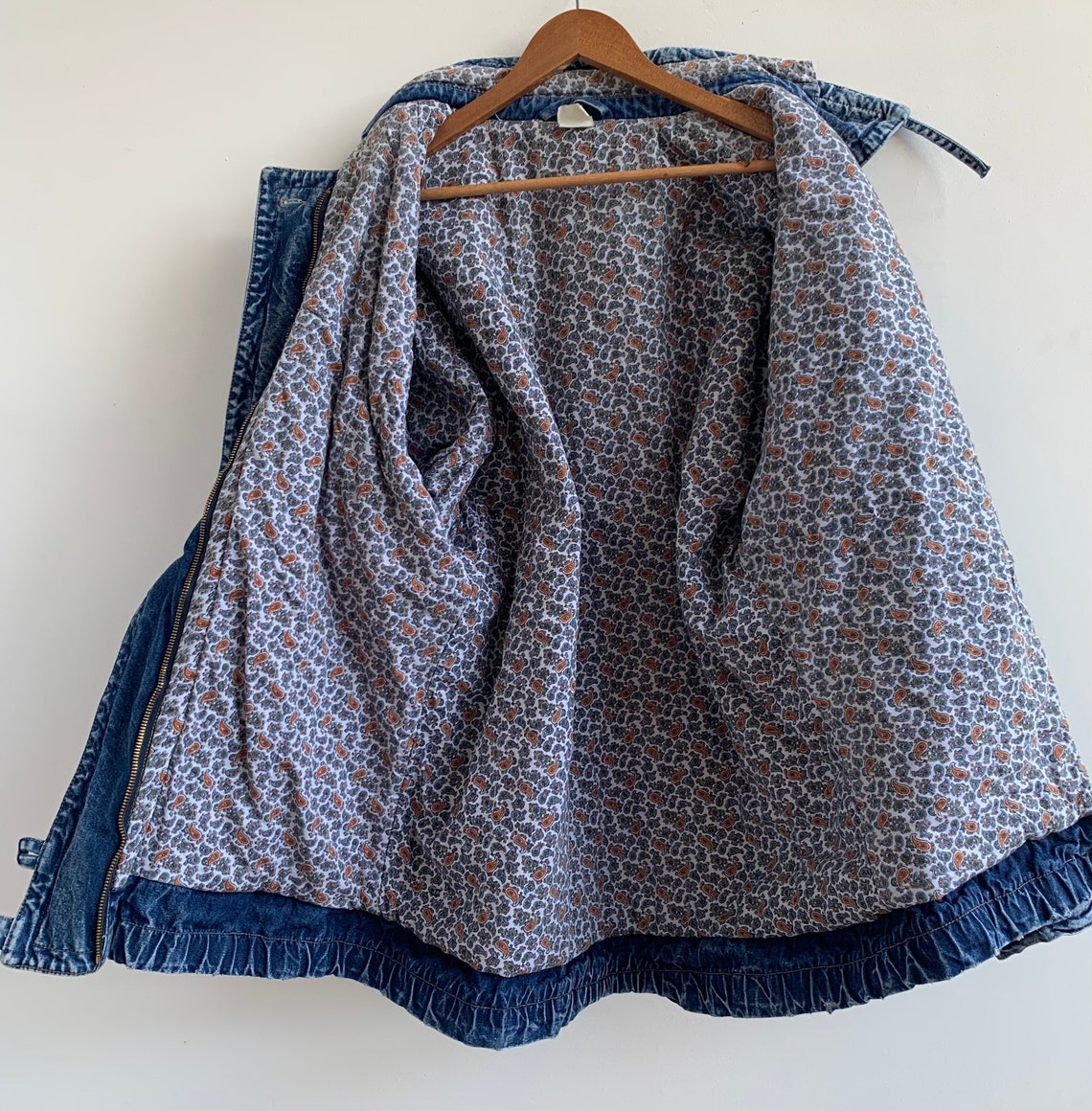 Vintage 1980 Säure waschen blau Denim lange Zip UP Button Up | Etsy