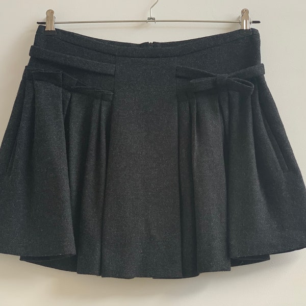 Vintage Pure Wool Grey Pleated  Skirt Size M/Size 40 Sonia Rykiel