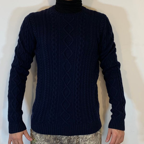 Cable Knit Sweater Men Etsy