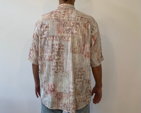 Vintage Size L -XL Men Short Sleeve Shirt Regular… - image 4